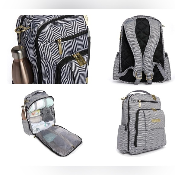 JuJuBe Be Right Back Chevron Patterned Queen of the Nile Diaper Bag Backpack - Picture 15 of 16